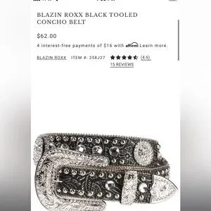 Blazin Roxx | Accessories | Blazin Roxx Black Tooled Concho  display picture 3